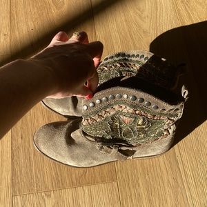 Suede western boots - ankle boots - booties